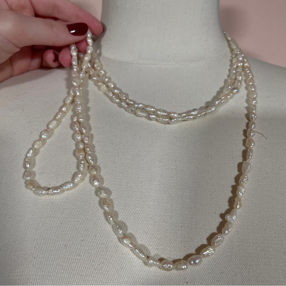 Set of 2 Vintage Real PEARL Classic Preppy Mermaid Ballet Coquette Necklaces